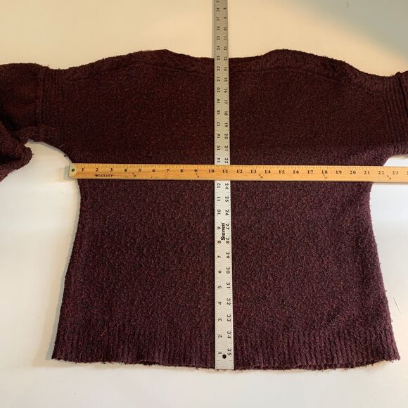 Max Studio Sweater Womens M Medium Raisin Bubble Sleeve Drop Shoulder Popcorn - Picture 7 of 10